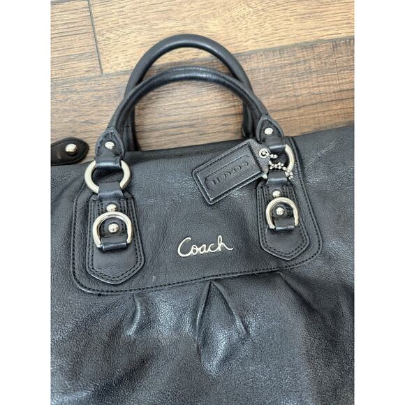 Coach Large Ashley F15447 Black Leather Satchel *Missing Shoulder Strap* - Picture 8 of 13